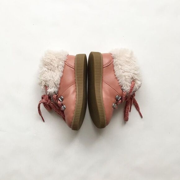 Zara pink faux fur lined boots EUC  size 20(5) - Picture 2 of 6